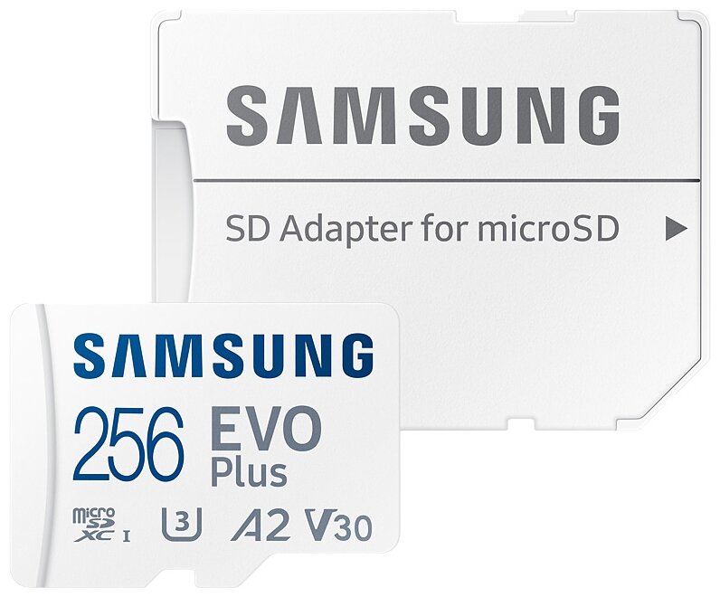 SD Micro 256 Gb, Class 10, SDXC, Samsung MB-MC256KAEU EVO PLUS, 1 адаптер