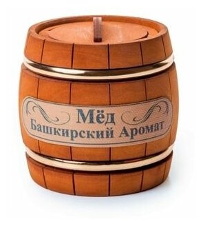 Мёд луговой башкирский в сувенирном деревянном бочонке 150 гр. - фотография № 1