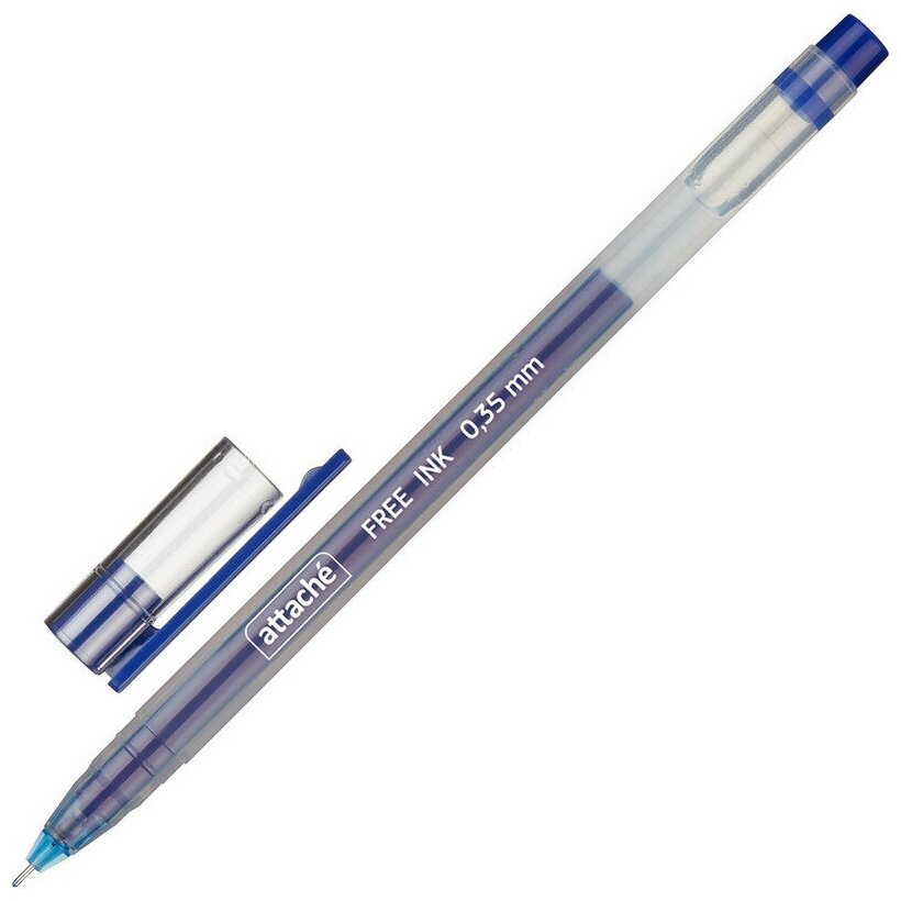 Ручка гелевая неавтоматическая Attache Free ink, 0,35мм синий неа...