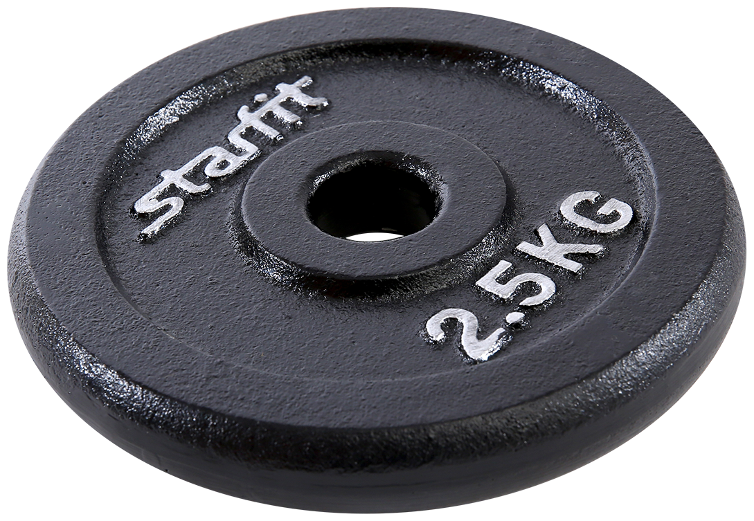 Диск чугунный STARFIT BB-204 2,5 кг, d=26 мм, черный