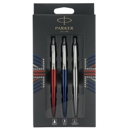 parker набор перьевая и шариковая ручки jotter core m 2093258 синий цвет чернил 2 шт Набор ТероПром 9372581 parker JOTTER: шарик KENSINGTON CT 1.0 син+гел ROYAL CT 1.0 син+Кар авт CT диаметр 1