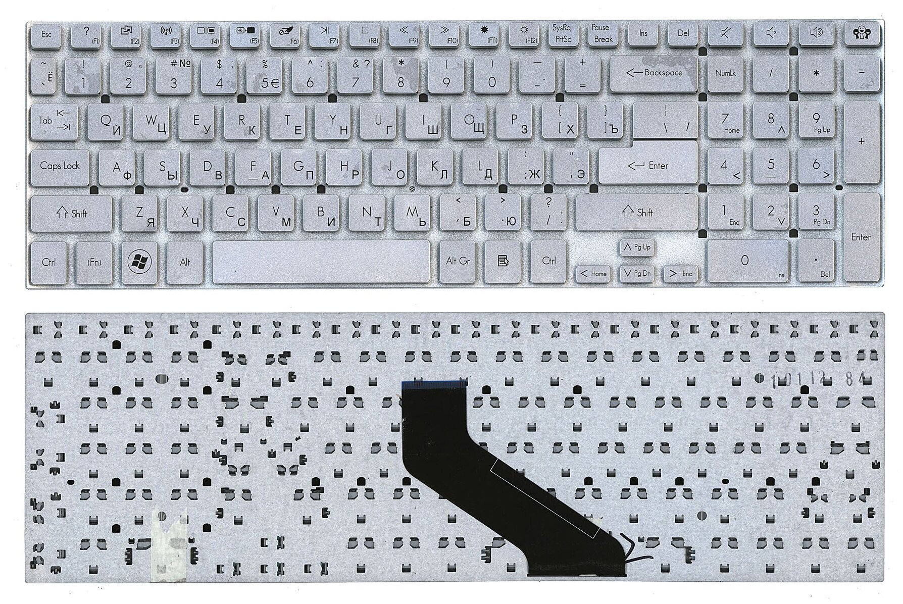 Клавиатура для ноутбука Packard Bell Easynote LV11HC русская серебряная 2130₽