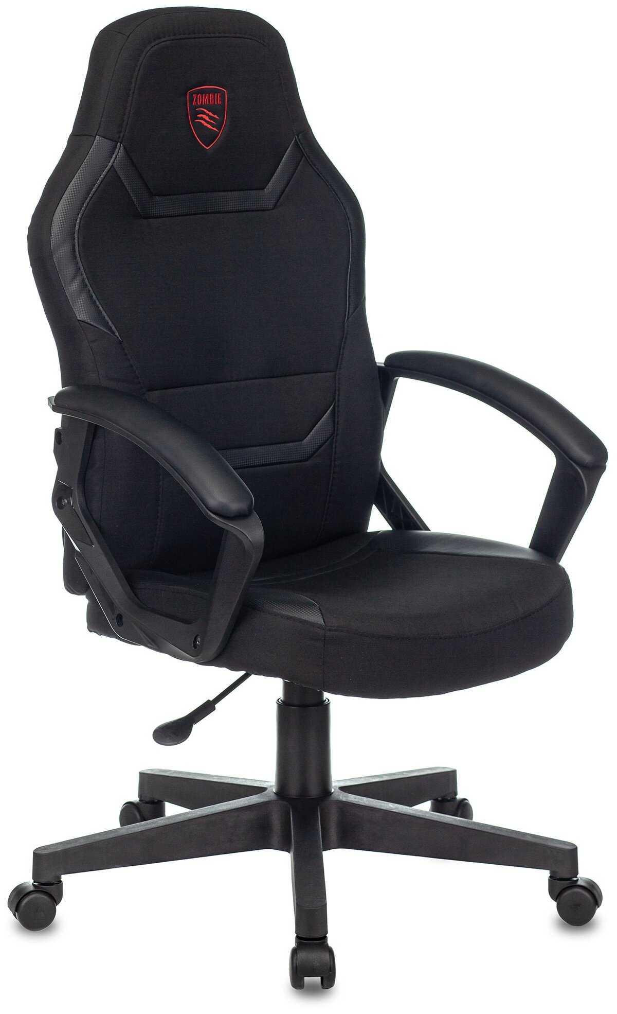 Кресло игровое Zombie 10 черный текстильное, экокожа, комьютерное геймерсоке кресло