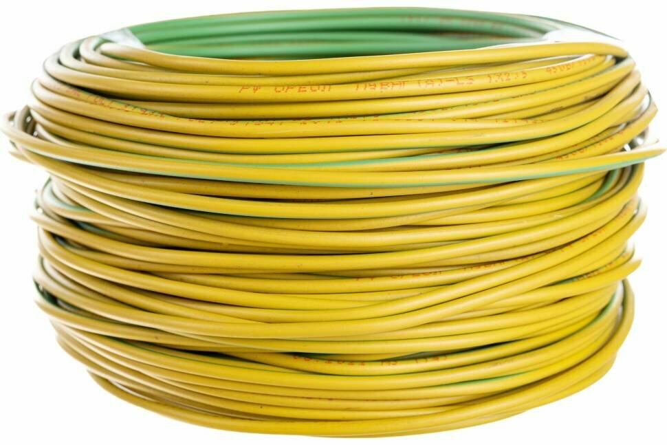 фото Провод ореол ПуВ нг А LS 1х2,5 желто-зеленый 50м 00-00001846