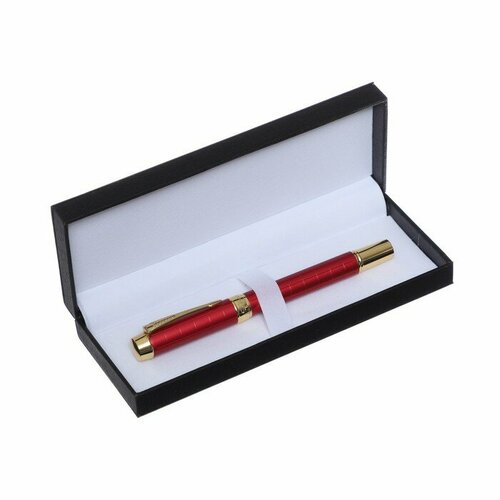 Calligrata Ручка подарочная роллер, в кожзам футляре ПБ YS, корпус красный/золото