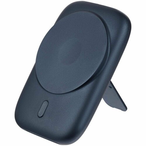 Беспроводная зарядка power bank магнитный аккумулятор для смартфона и часов Feel Motion 5000 мАч темно-синий подарок на 23 февраля 14 февраля мужчине парню папе 229000₽