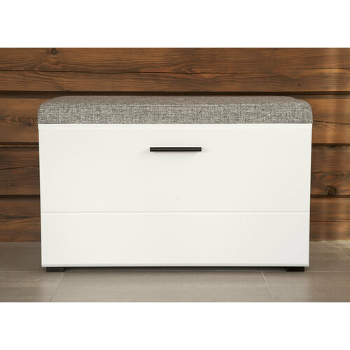 Обувница закрытая с мягким сиденьем HESBY Сидней в прихожую. Размер: 49х80х36см. Цвет: белый