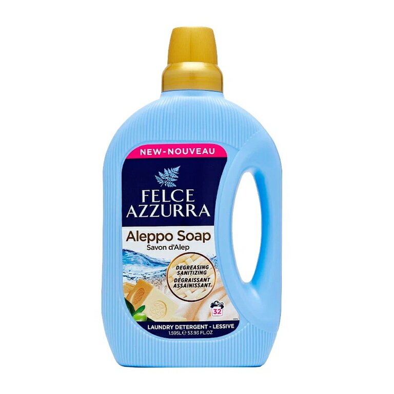 Жидкое моющее средство для стирки белья Алеппское мыло 1,6 л FELCE AZZURRA Sapone Di Aleppo Washing Liquid 1600 мл