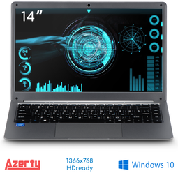Ноутбук Azerty AZ-1406 (14" TN 1366x768, Intel N3350 2х1.10GHz, 6Gb DDR4, 512Gb SSD)