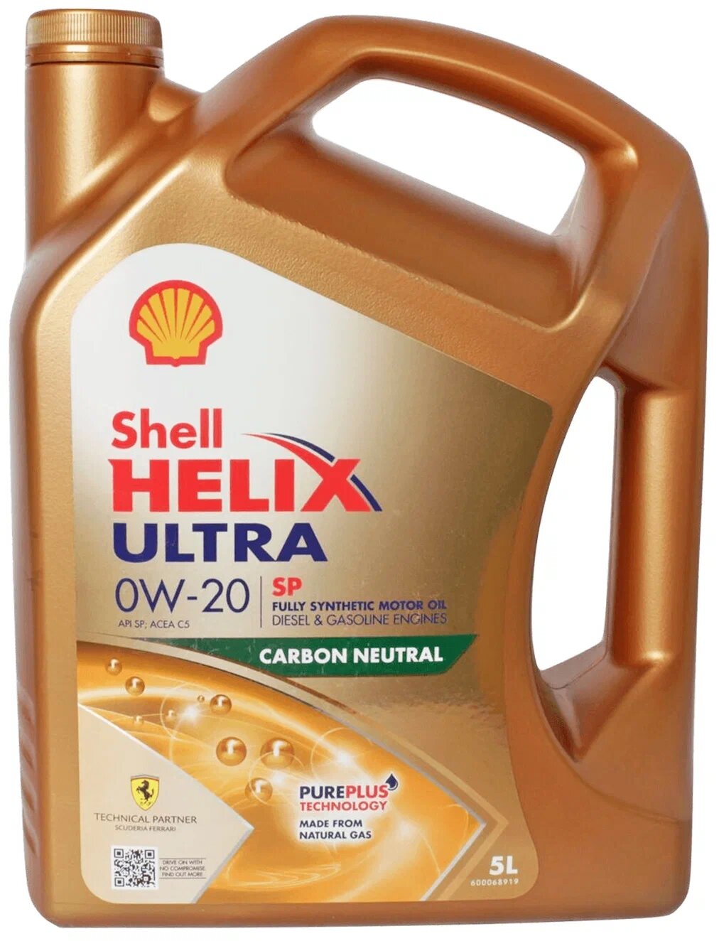 Оригинальное моторное масло SHELL HELIX ULTRA SP 0W20 (4л)