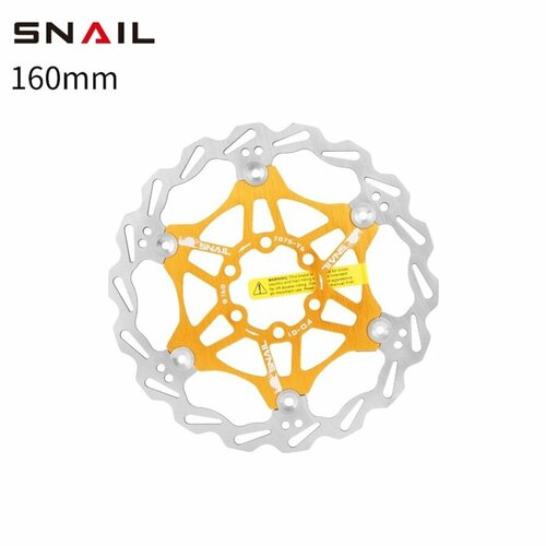 Ротор дискового тормоза 160мм на 6 болтов SNAIL FD-01 золотистый