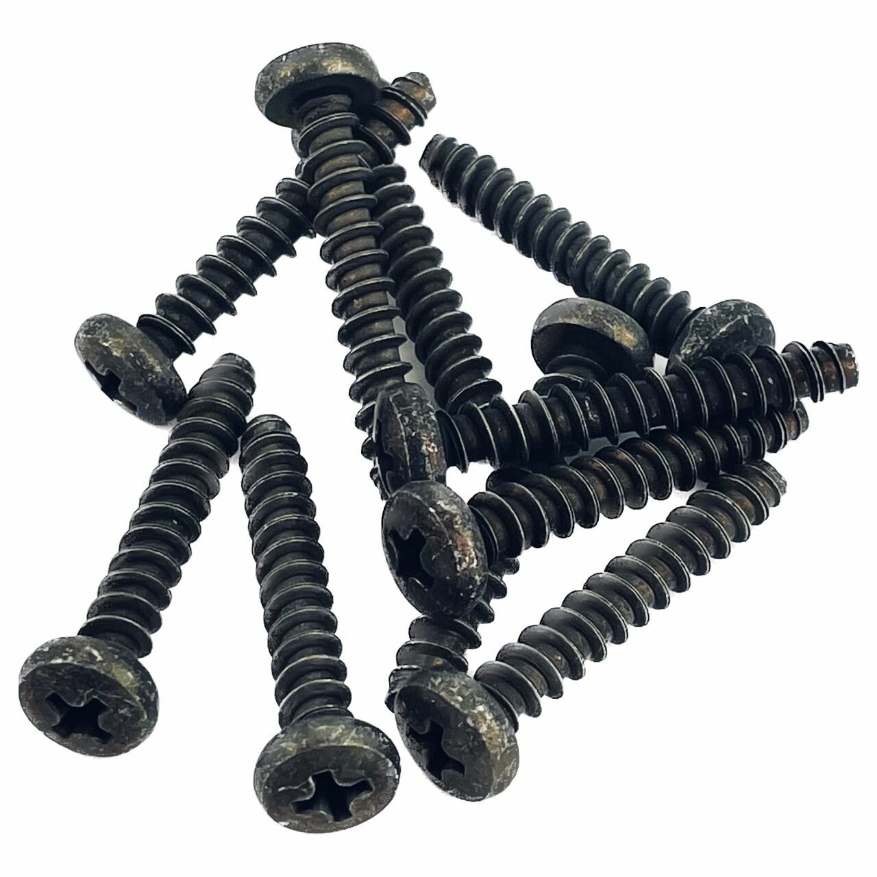 фото Винт самонарезающий (саморез, шуруп) 4.9 на 15.9 черный (10 штук) для крепления облицовки (консоли) обивки кожуха пола, кармана обивки передней двери, КПП ВАЗ 2121-2131 Нива, 2101-2107, 2110-2112, Лада Гранта, Калина, 2192, 2108-21099, 2113-2115, Приора