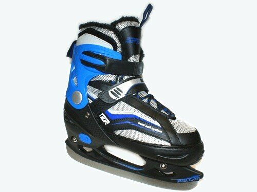 фото Коньки раздвижные утеплённые мехом. Размер S (31-34). Цвет синий. С810-S 31-34):