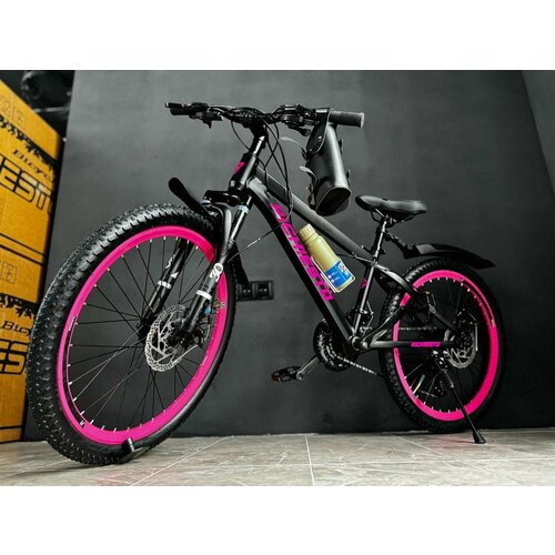 Велосипед горный Richiesto 24 алюминиевый Подростковый детский Унисекс розовый 23900₽