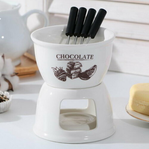 Фондюшница керамическая Chocolate 350 мл цвет белый 1011₽