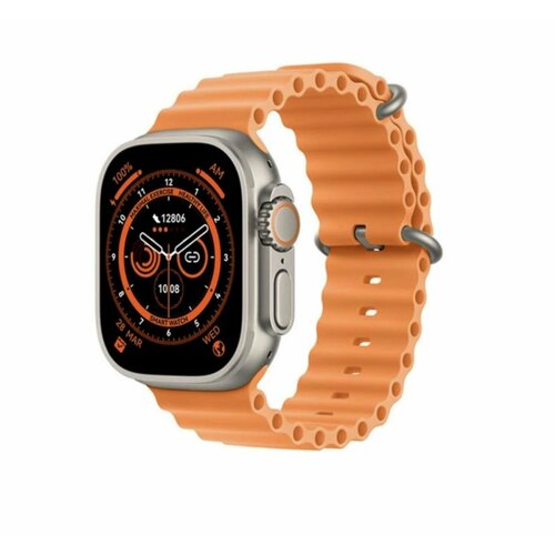 Смарт-часы Watch8 Ultra с беспроводной зарядкой, 49 мм, T800, Ultra Hiwatch Pro, оранжевый