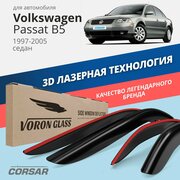 Дефлекторы окон Voron Glass серия Corsar для Volkswagen Passat B5 1997-2005 /седан накладные 4 шт.