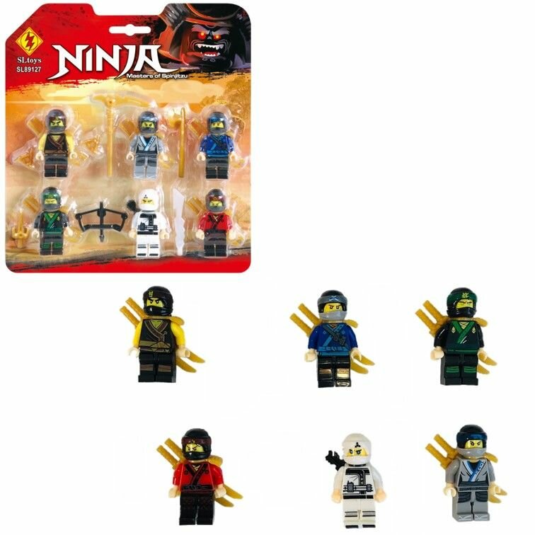 89127 Конструктор minifigures Ninjago, минифигурки Ниндзяго 6 шт.