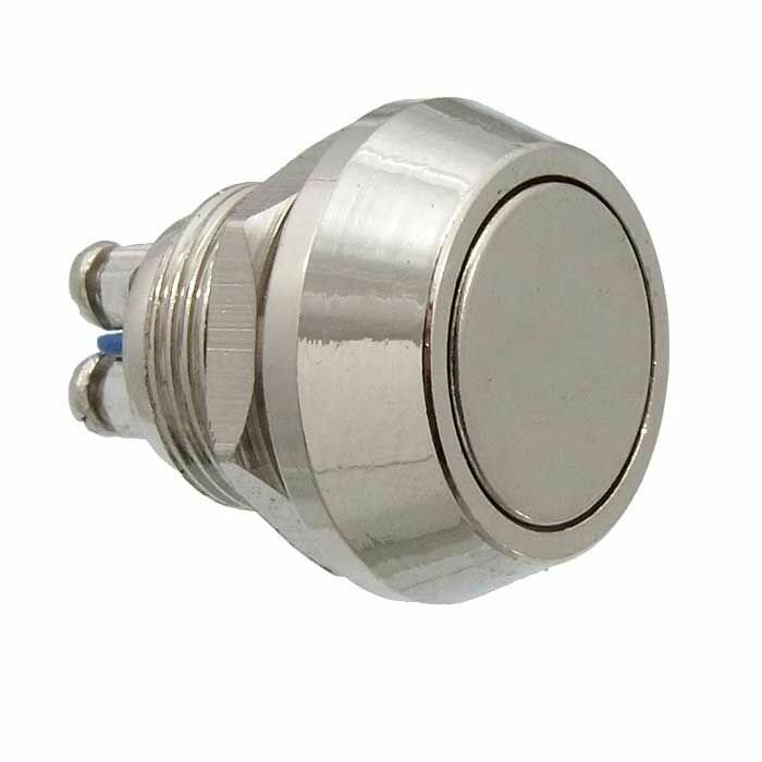 фото Кнопка антивандальная PBS-28B-2 D-12mm OFF-(ON) (метал.) без фиксации d12mm; 2A/250VAC; 2pin