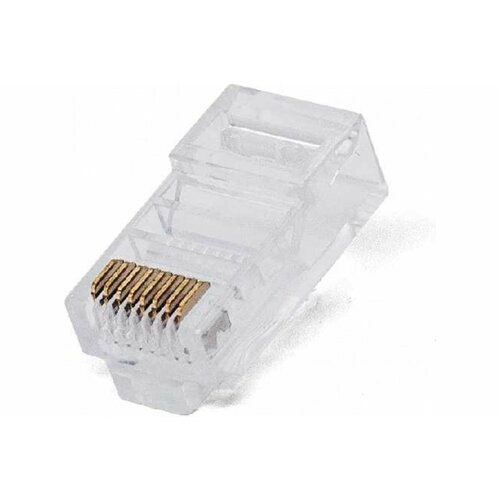 Fillum Коннектор Filum FL-NA-PLUG5E-1 Коннектор RJ-45, 5E кат, 8p8c, 6 мкм, универсальный, для одножильного и многожильного кабеля, уп 100 шт