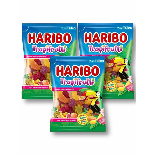 фото Жевательный мармелад haribo тропи фрутти 3шт по 100 г.
