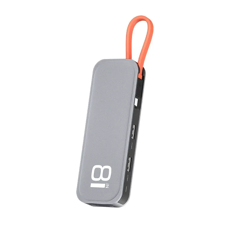 Многофункциональный хаб ROCK TR03 8 в 1 Type-C to HDMI Multifunction Docking Station серый