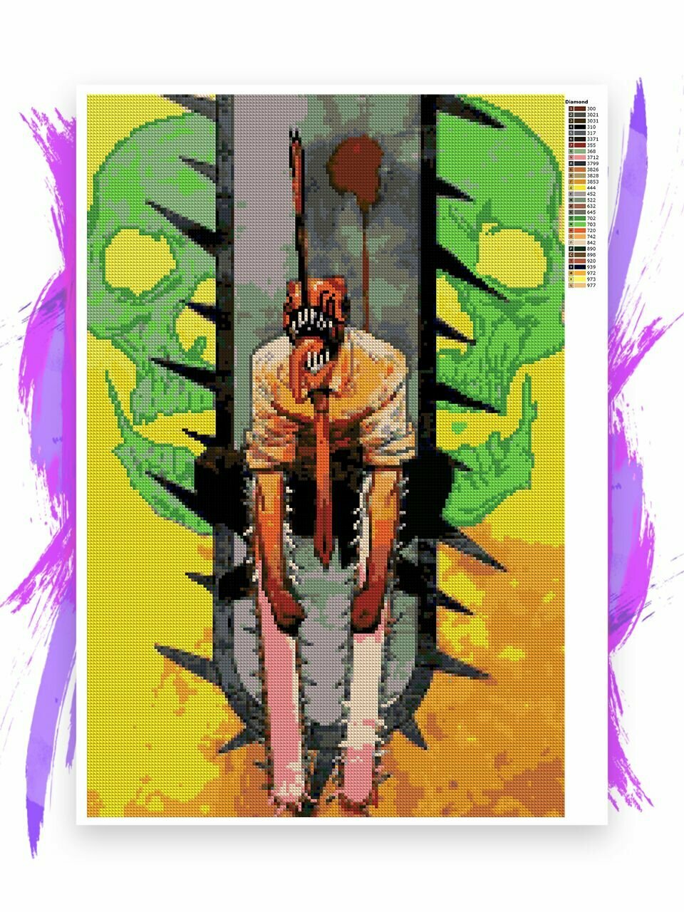 Алмазная мозаика без подрамника - вышивка Человек бензопила - обложка