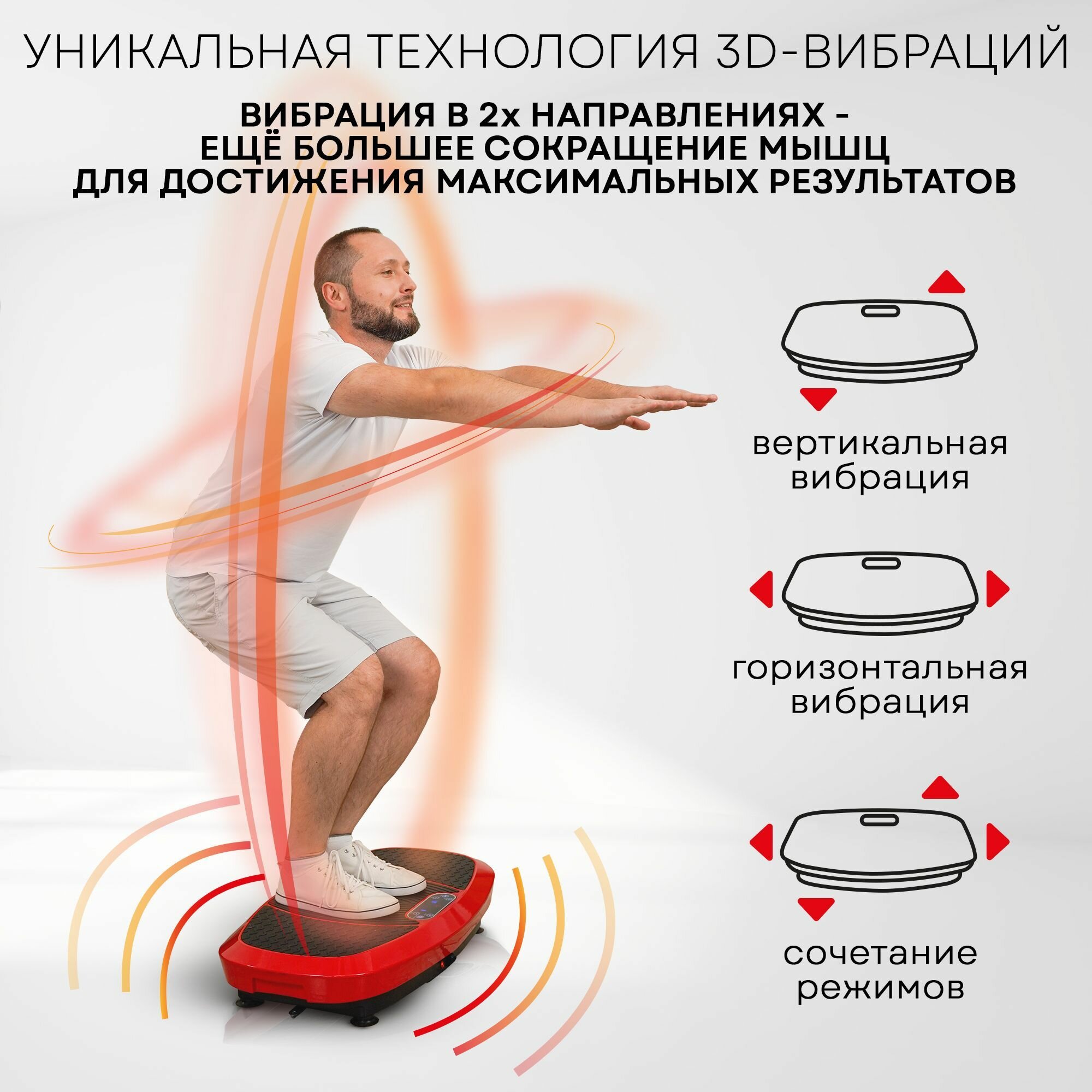 3D Виброплатформа для похудения PLANTA VP-15, 5 программ, таймер — фото 1
