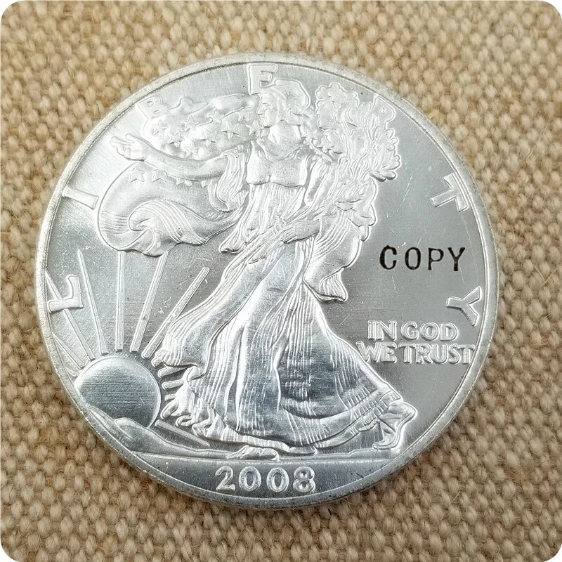 Копия серебряной монеты American Silver Eagle 2021 года, Серебряный