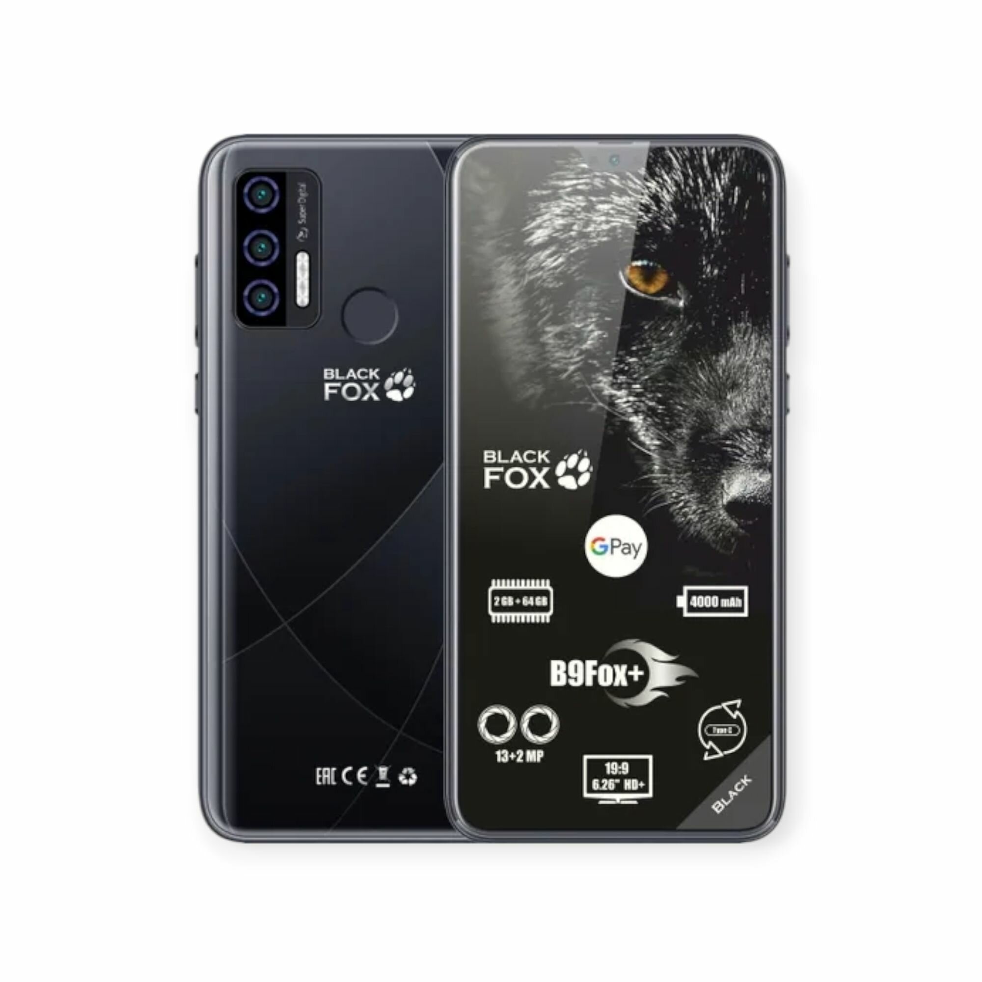 Смартфон Black Fox B9Fox, 2/32GB, NFC, Сканер отпечатка