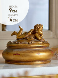 28-665 Шкатулка Ангел, под старину 14х14х9см, Полисмолы, Glasar