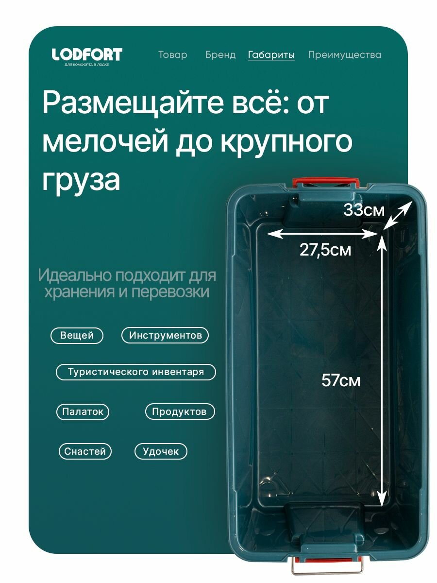 Экспедиционный прочный ящик для хранения LODFORT 700, 62л, (аналог IRIS RV BOX 700) — фото 1
