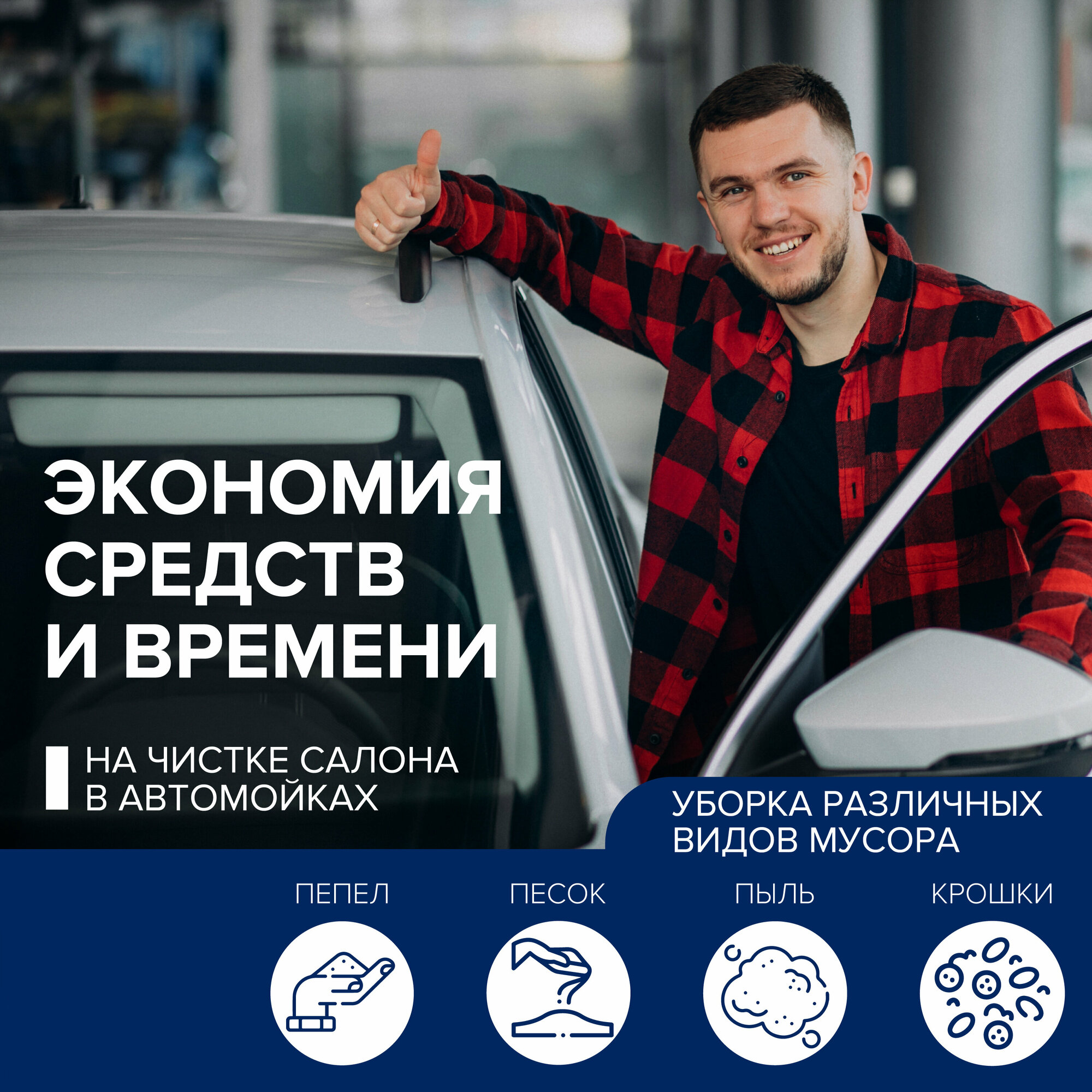 Автомобильный мощный беспроводной пылесос Carowell. Пылесос для машины и дома — фото 1