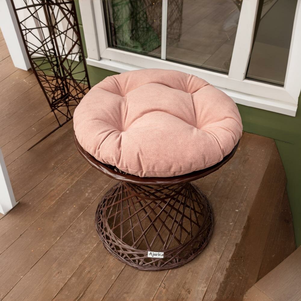 Стул Ajurio, искусственный ротанг, композит, велюр, для сада, максимальная нагрузка 150 кг