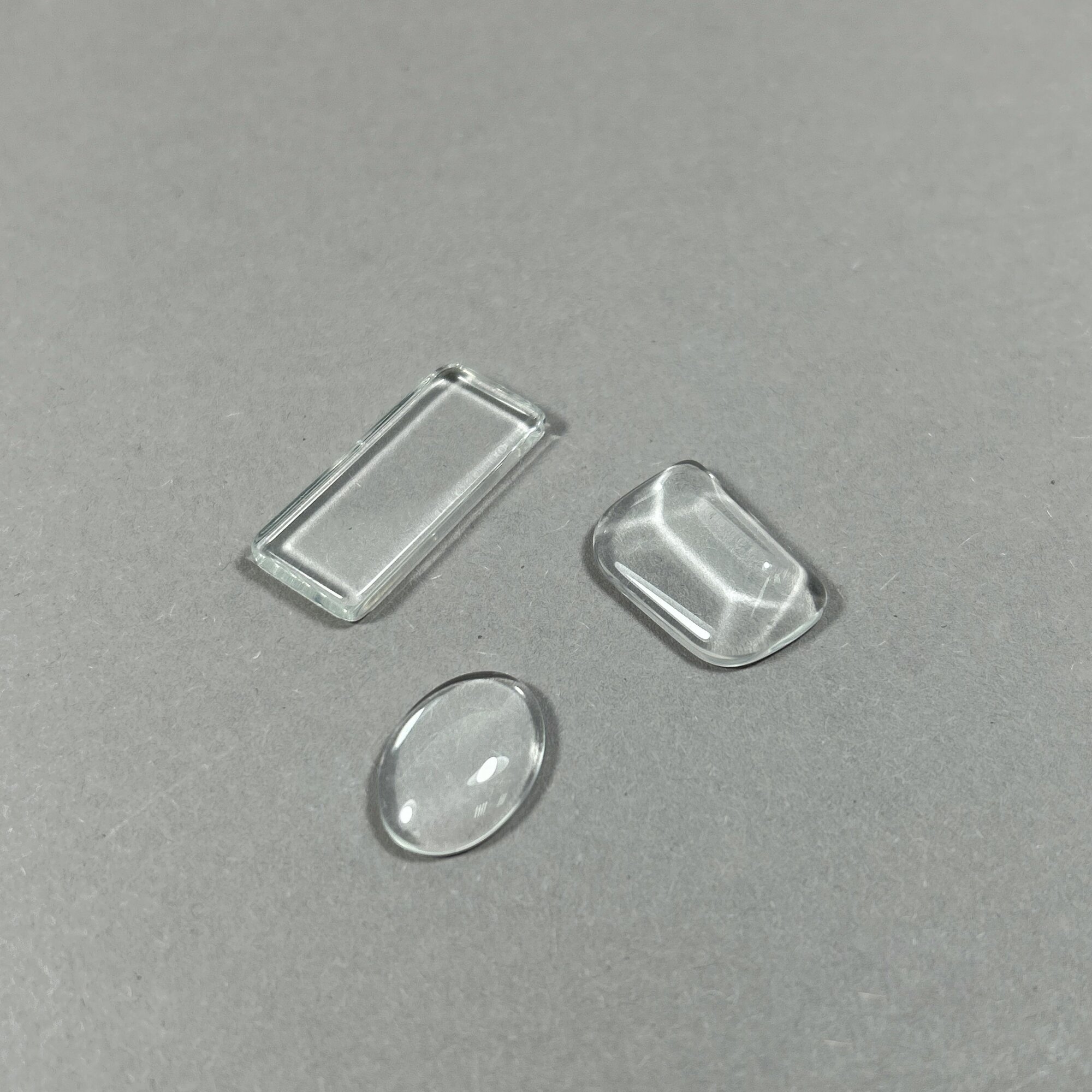 Кабошоны прозрачные (овал, прямоугольник, льдинка), 30шт