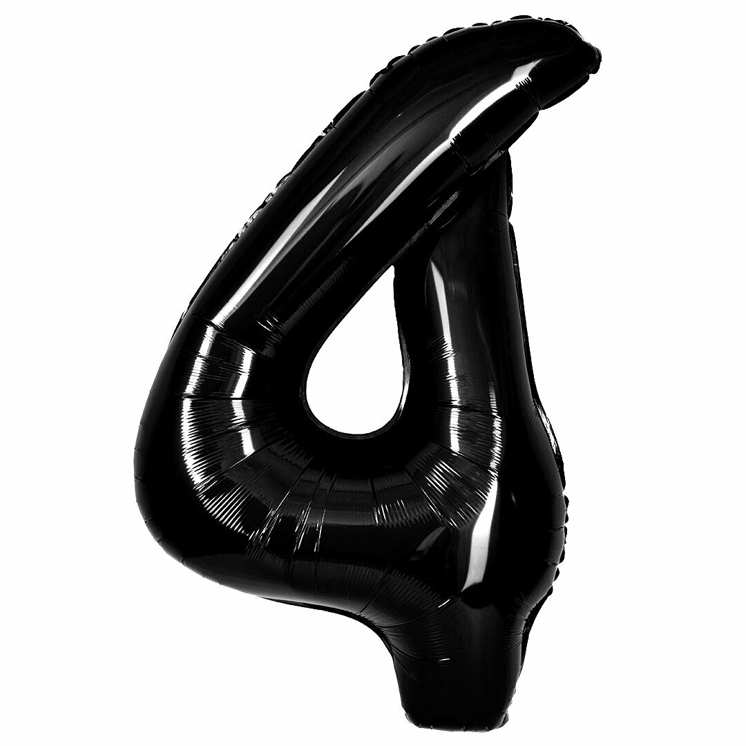 Воздушный шар цифра 4 черный 102 см