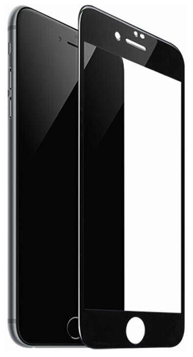 Защитное 3D стекло для iPhone SE (2020) противоударное / закругленные края (Черный)