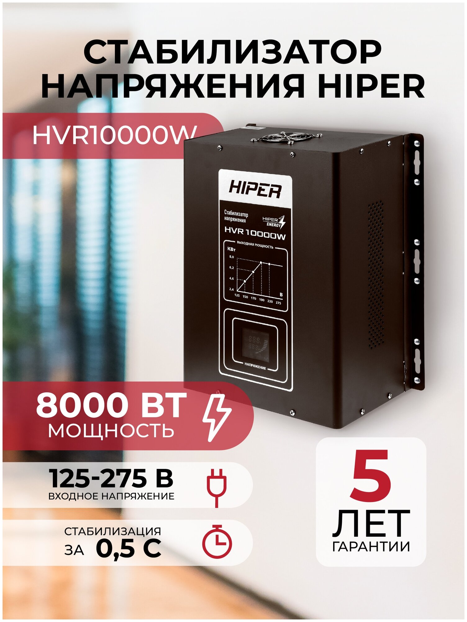 Стабилизатор напряжения Hiper HVR10000W