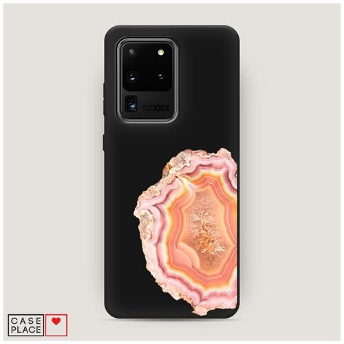 фото Чехол силиконовый матовый samsung galaxy s20 ultra розовый минерал case place