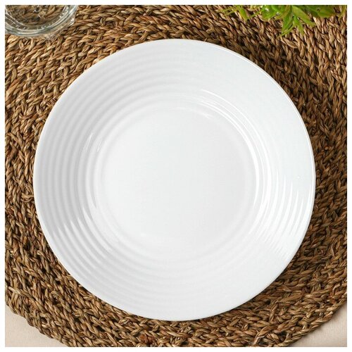 Тарелка суповая Avvir Carve, d=21,5 см, стеклокерамика, цвет белый