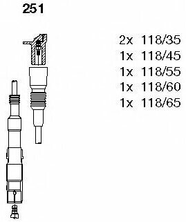 К-кт в/в проводов audi 100 BREMI 251