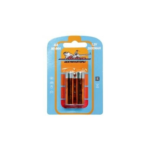 Батарейки aa hr6 аккумулятор ni-mh 2600 mah 2шт. aa-26-02 Airline AA-26-02 батарейка энерджайзер aa 2 шт