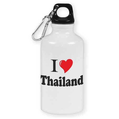 Бутылка с карабином CoolPodarok Путешествия. I love Thailand
