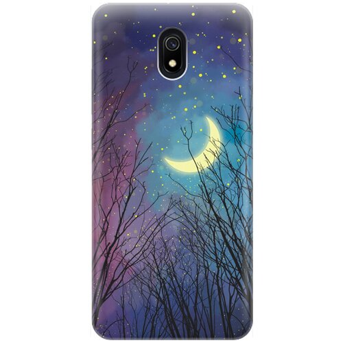 фото Re:pa накладка transparent для xiaomi redmi 8a с принтом "месяц в ветвях"