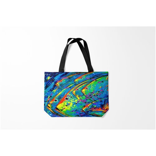 фото Сумка-шоппер / 46х35 см / морские жители / рыбы burnettie