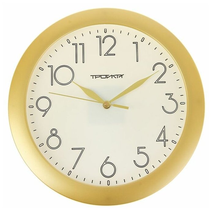 Часы настенные круглые "Классика", золотистый обод, 29х29 см 1180143