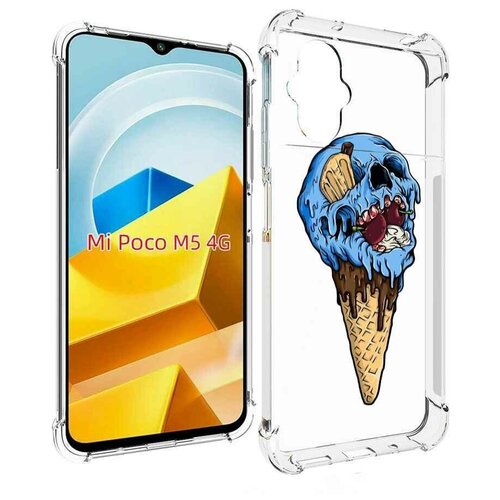 Чехол MyPads мороженное череп для Xiaomi Poco M5 задняя-панель-накладка-бампер чехол mypads нарисованный череп для xiaomi poco m5 задняя панель накладка бампер