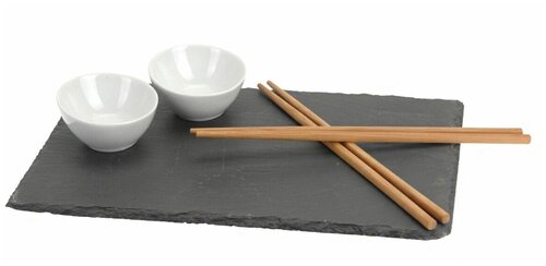 Набор для суши и роллов магия камня, 7 предметов, сланец, фарфор, бамбук, Koopman International 210000100