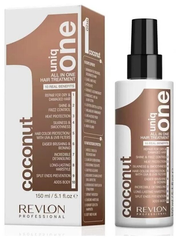 Revlon Uniq One COCONUT Несмываемая Маска-спрей Кокос 150мл (REVLON)