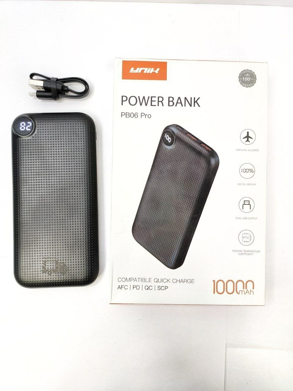 Внешний аккумулятор power bank 10000 mAh быстрая зарядка 2 usb 1 pd порт